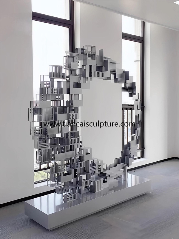 Stainless steel mirror sculpture